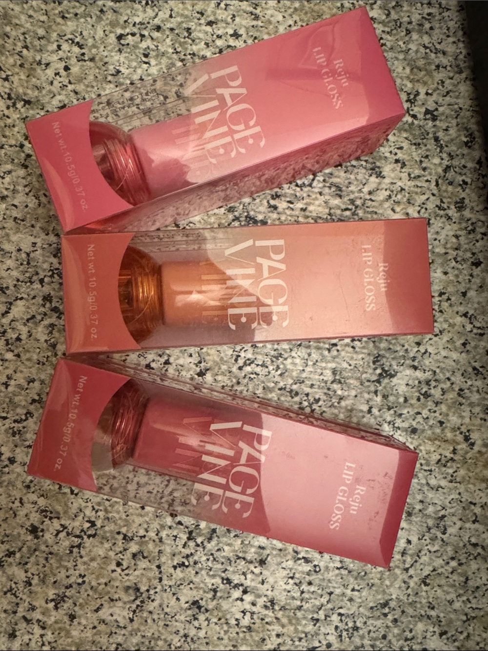 Radiant Lip Gloss - Bunny Fizz, Oolong Peach, Dazzle Grape set of 3
